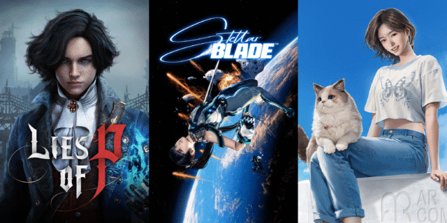 From left to right: Neowiz's 'Lies of P', Shift Up's 'Stellar Blade', Krafton's 'inZOI' (Source: Promotional images from each game company)